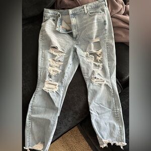American Eagle high waisted ripped jeans